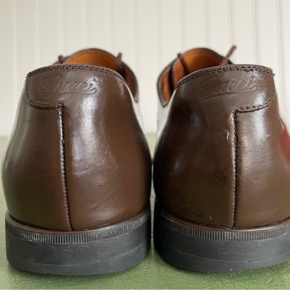 Gucci Unisex Perforated Oxfords in Chocolate Brown Leather *Italy* - Picture 7 of 16